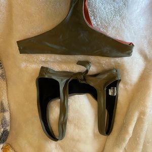 Kovey Olive green reversible swim suit. Small.